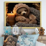 Brown Sloth Serenity sleep - Sloth Framed Canvas Art