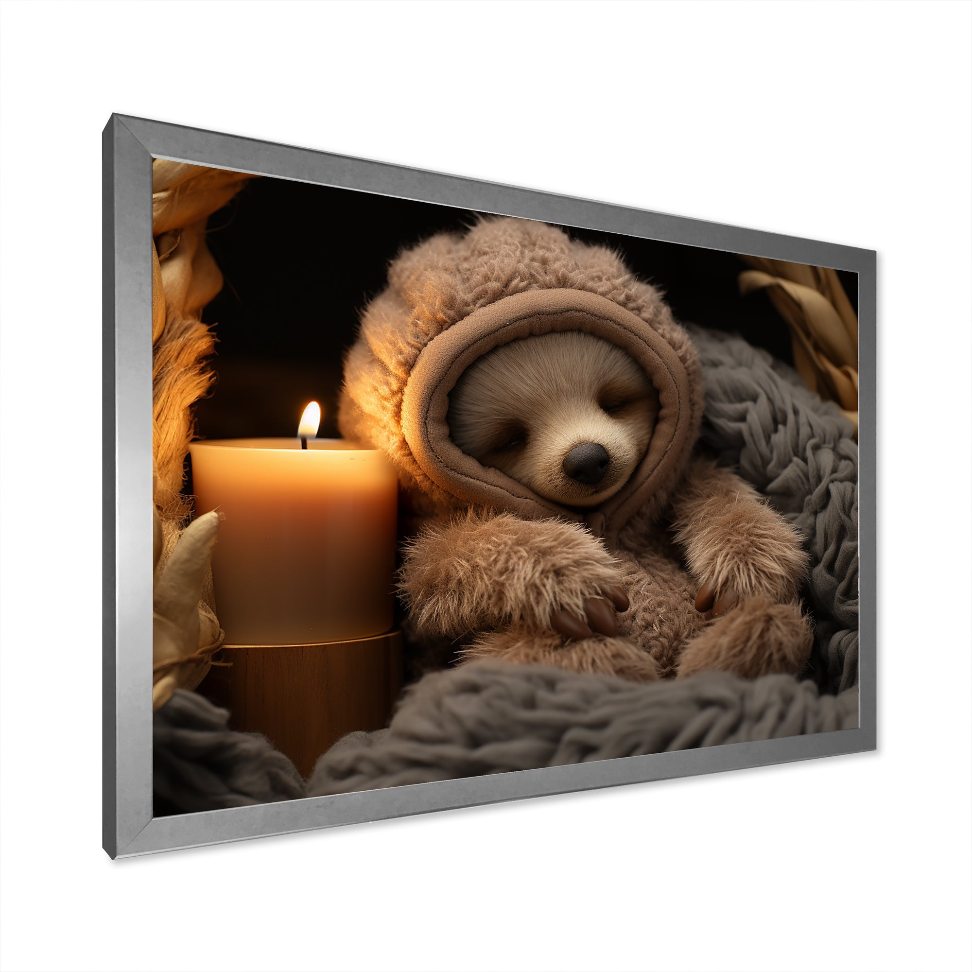 Brown Sloth Serenity sleep - Sloth Framed Canvas Art