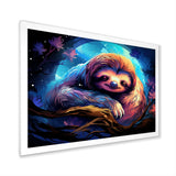 Blue and purple Sloth Serenity sleep - Sloth Living Room Wall Art