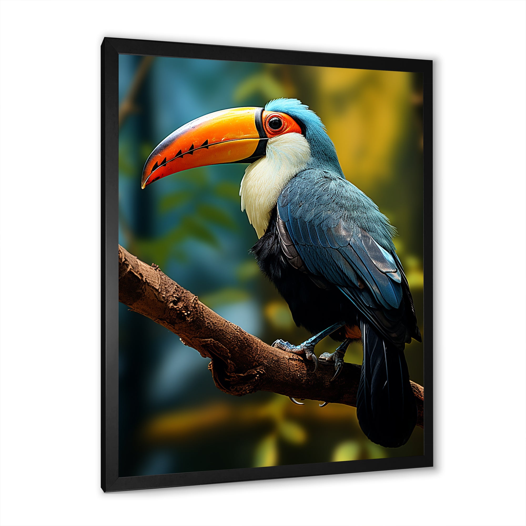 Blue and white Tropical Toucan jungle - Blue Toucan Wall Art
