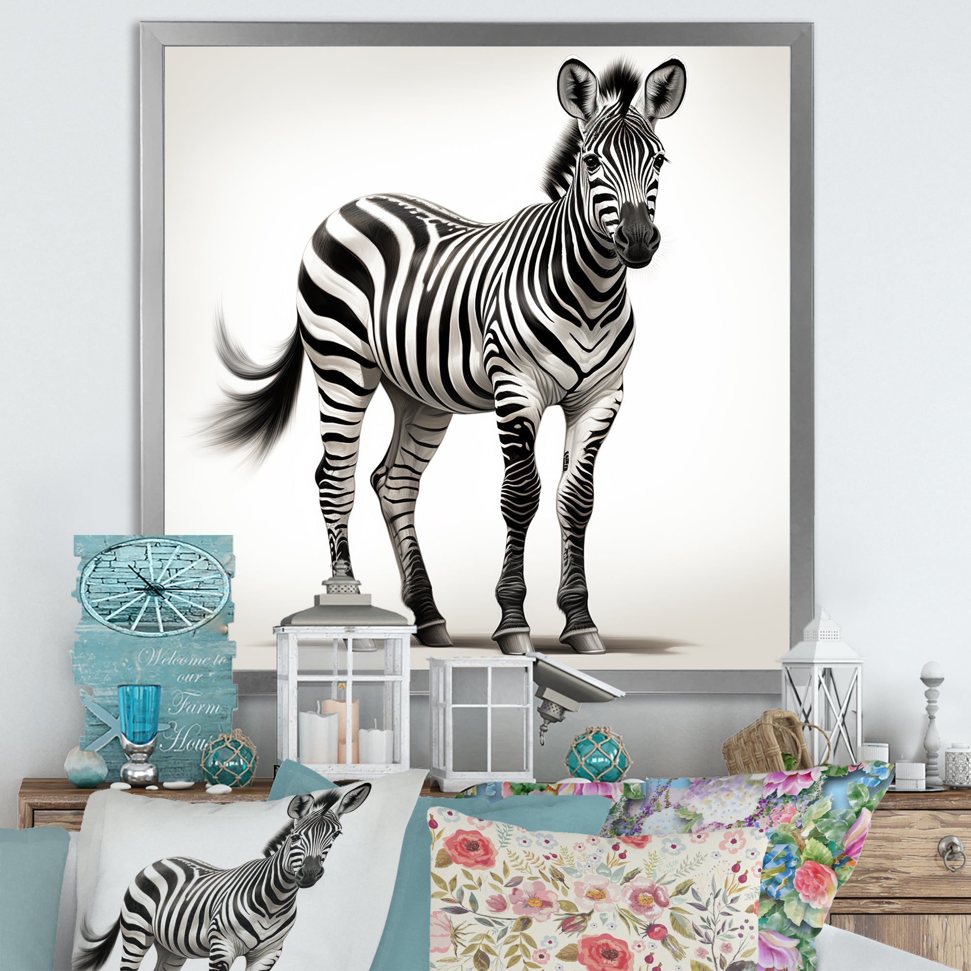 Minimalism Zebra elegance - Black Zebra Wall Art