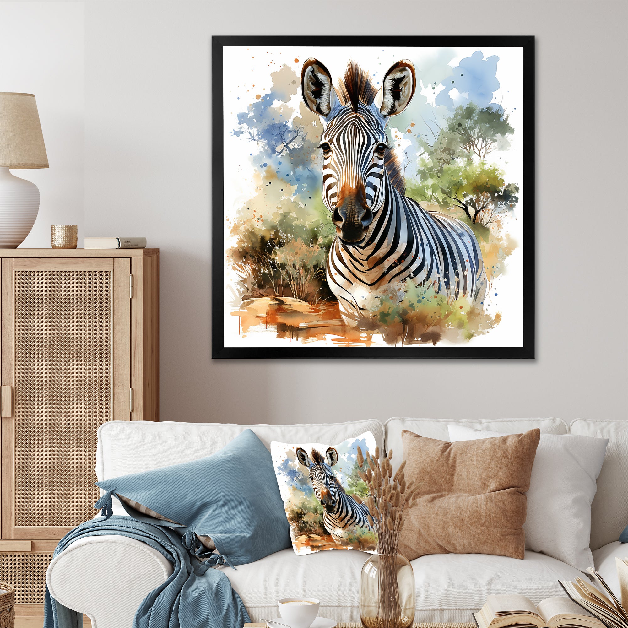 Zebra Savannah portrait - Zebra Home Decor Art