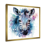 Blue and pink Zebra Savannah - Zebra Living Room Wall Art