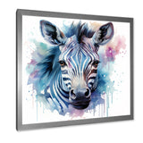 Blue and pink Zebra Savannah - Zebra Living Room Wall Art