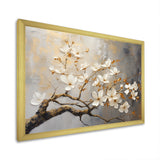 Gold and Grey floral tree serenity - Bird Wall Art Prints