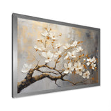 Gold and Grey floral tree serenity - Bird Wall Art Prints