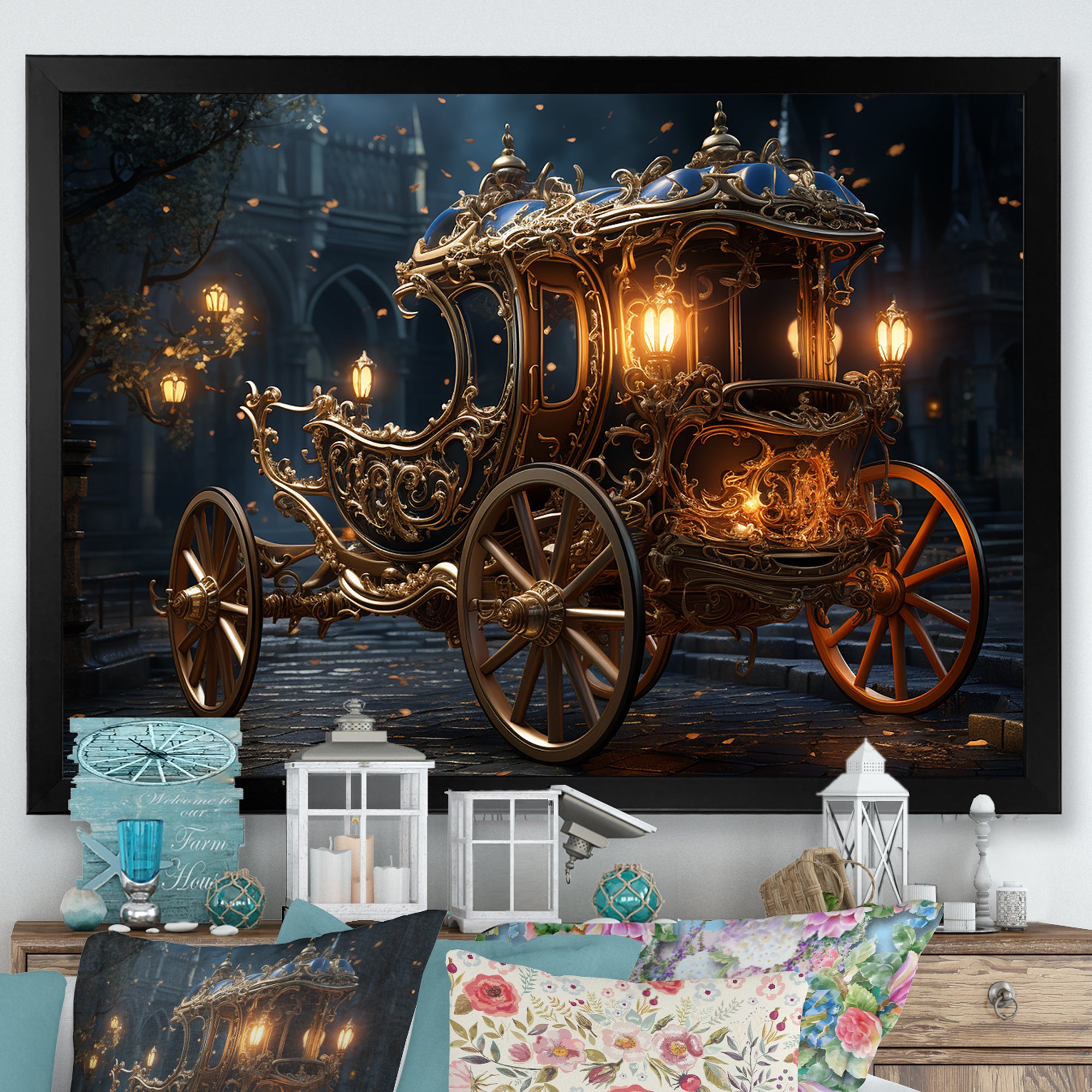 Vintage old American Cart I - Old American Cart Canvas Wall Art