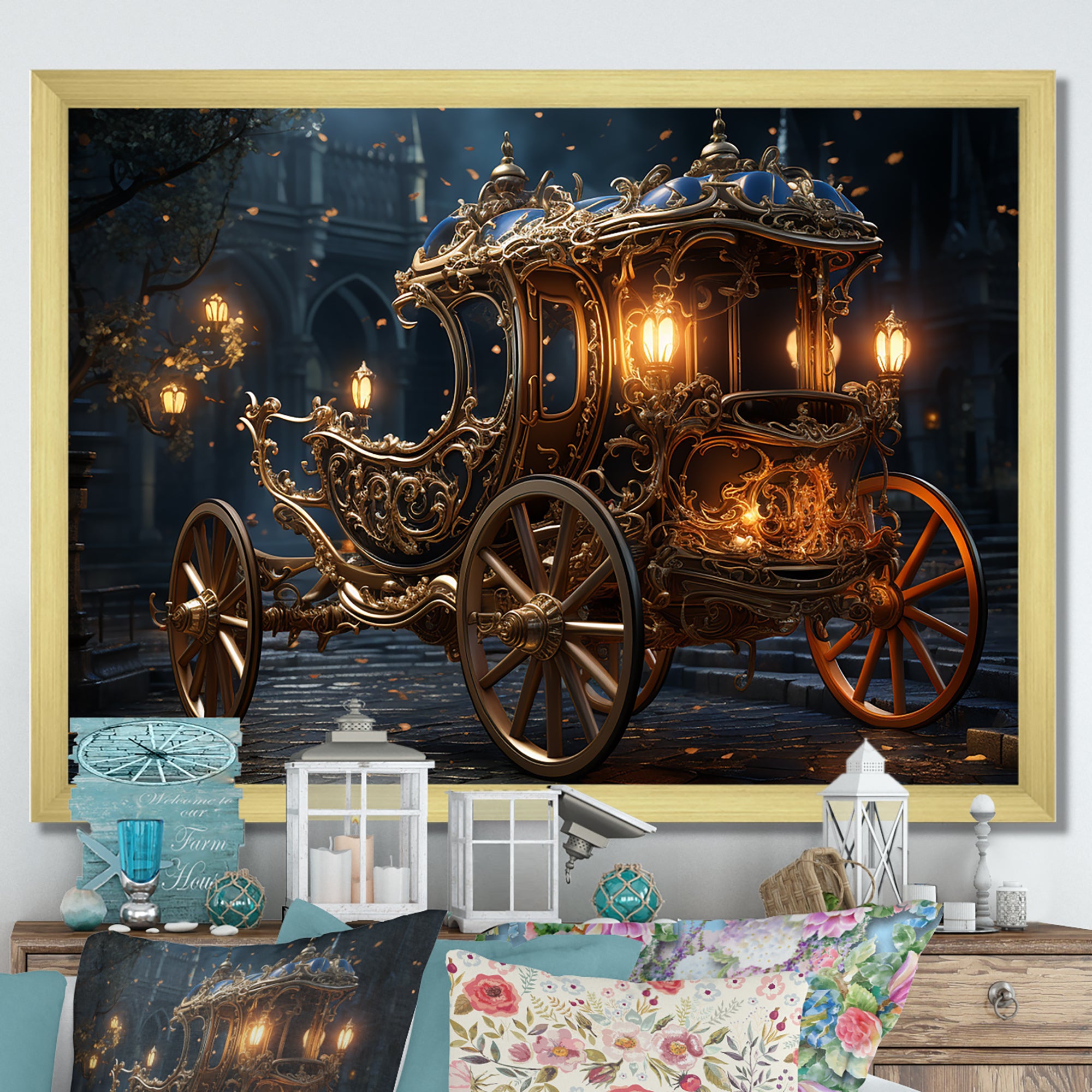 Vintage old American Cart I - Old American Cart Canvas Wall Art