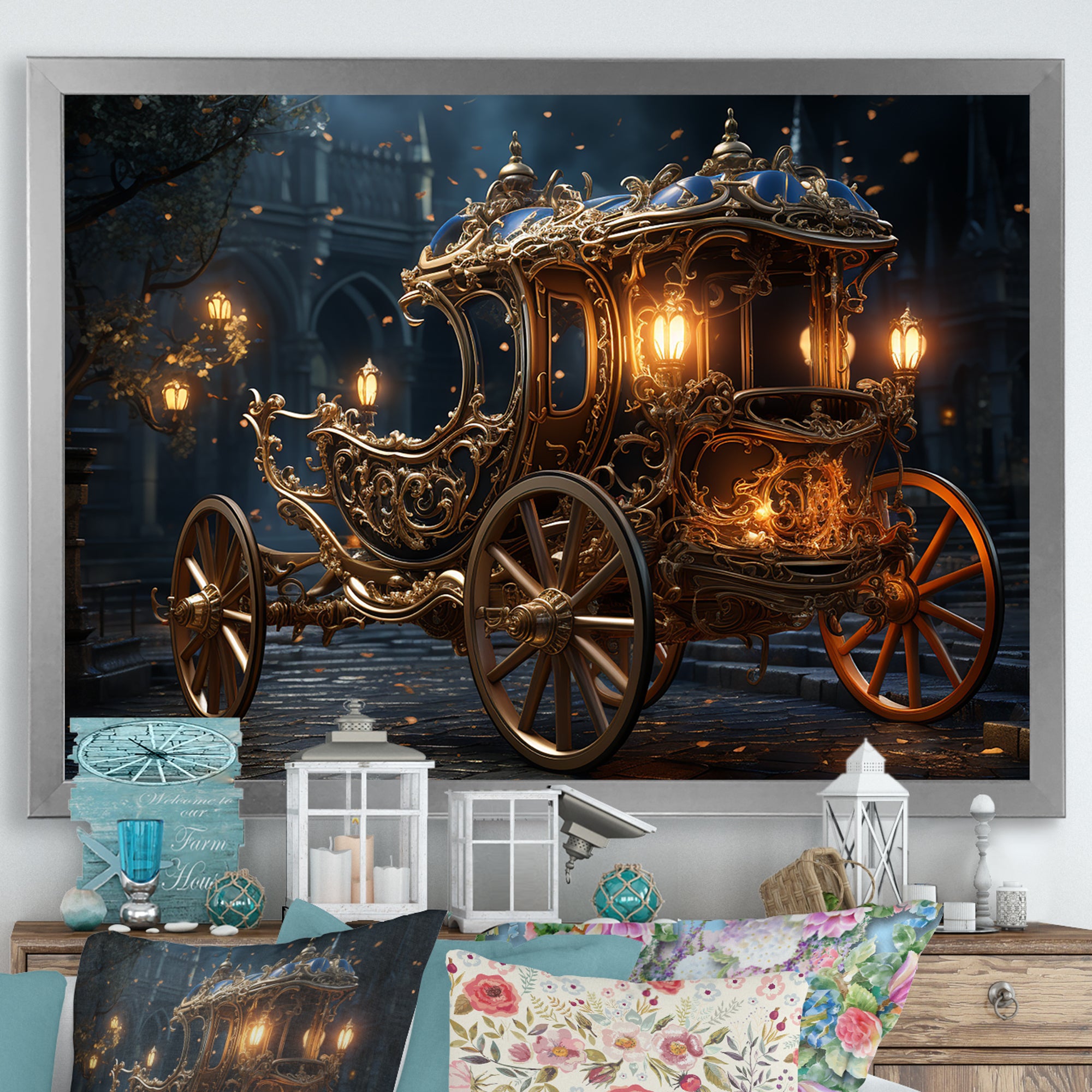 Vintage old American Cart I - Old American Cart Canvas Wall Art