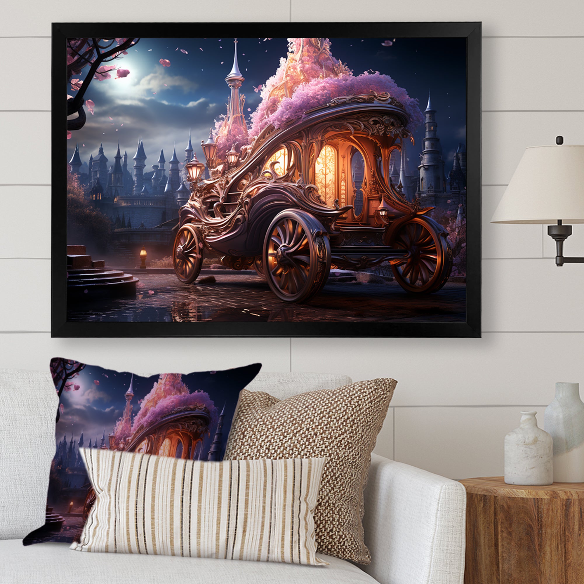 Enchanted Princess Carriage I - Old American Cart Canvas Wall Art