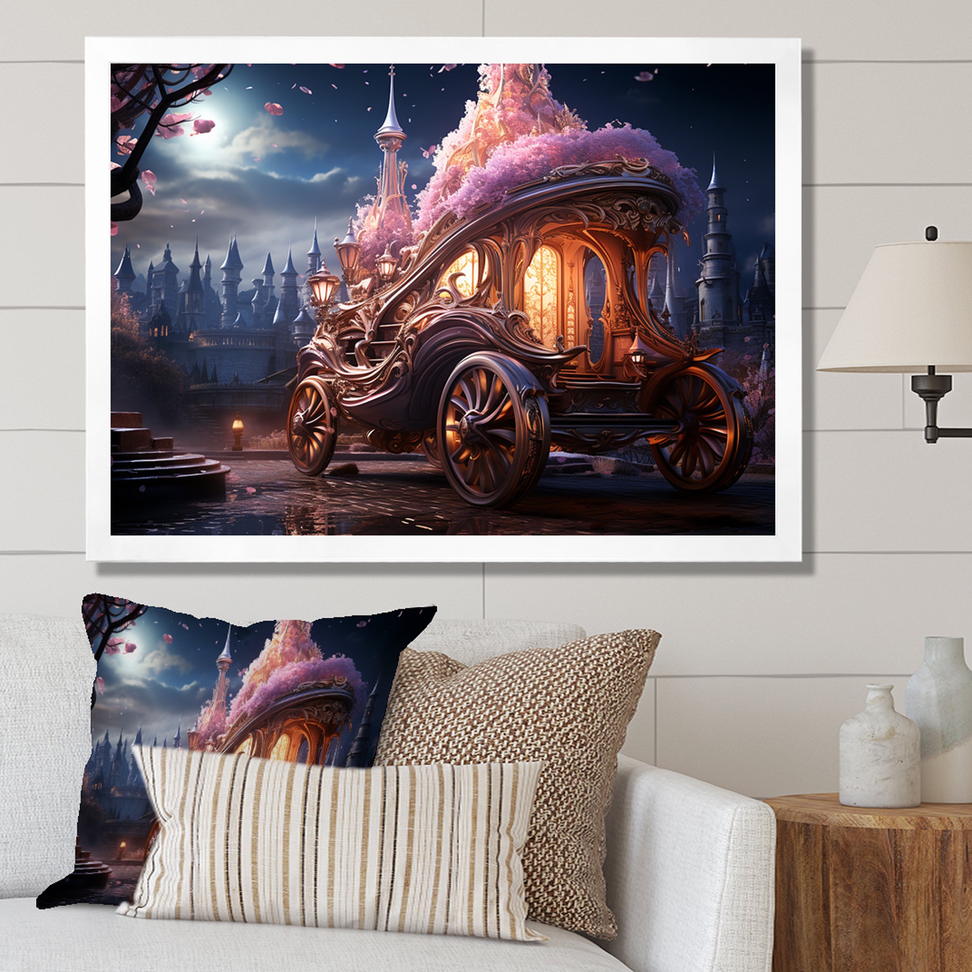 Enchanted Princess Carriage I - Old American Cart Canvas Wall Art