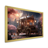Floral Pink Princess Carriage - Old American Cart Canvas Wall Art