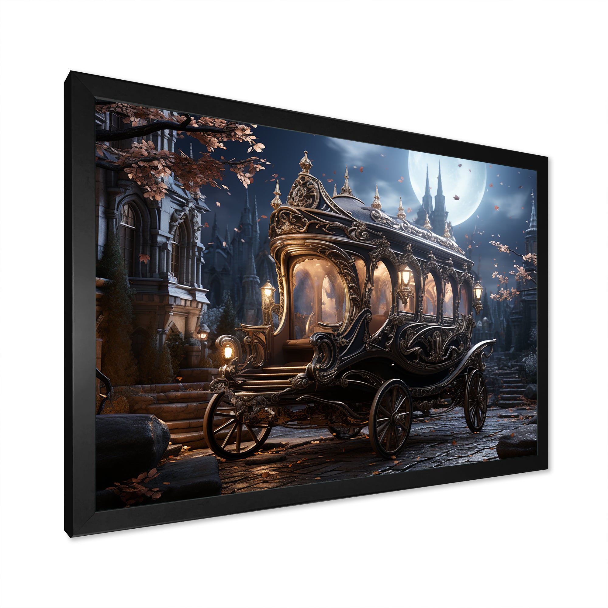 Enchanted Evening Carriage - Old American Cart Canvas Wall Art