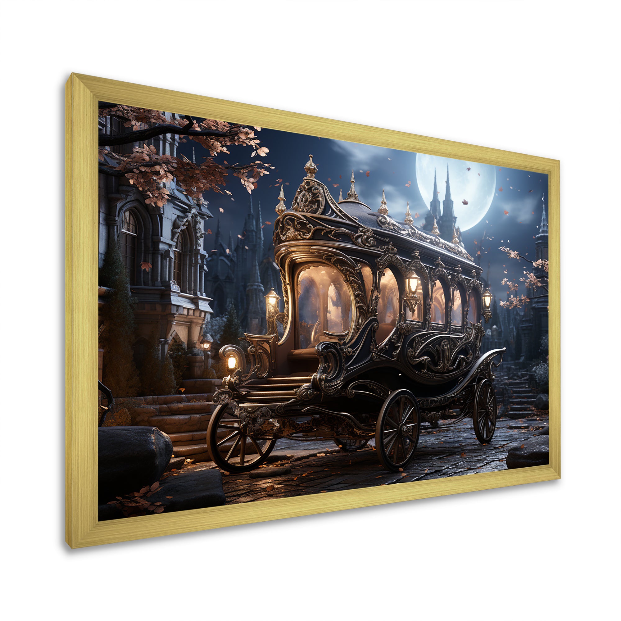 Enchanted Evening Carriage - Old American Cart Canvas Wall Art