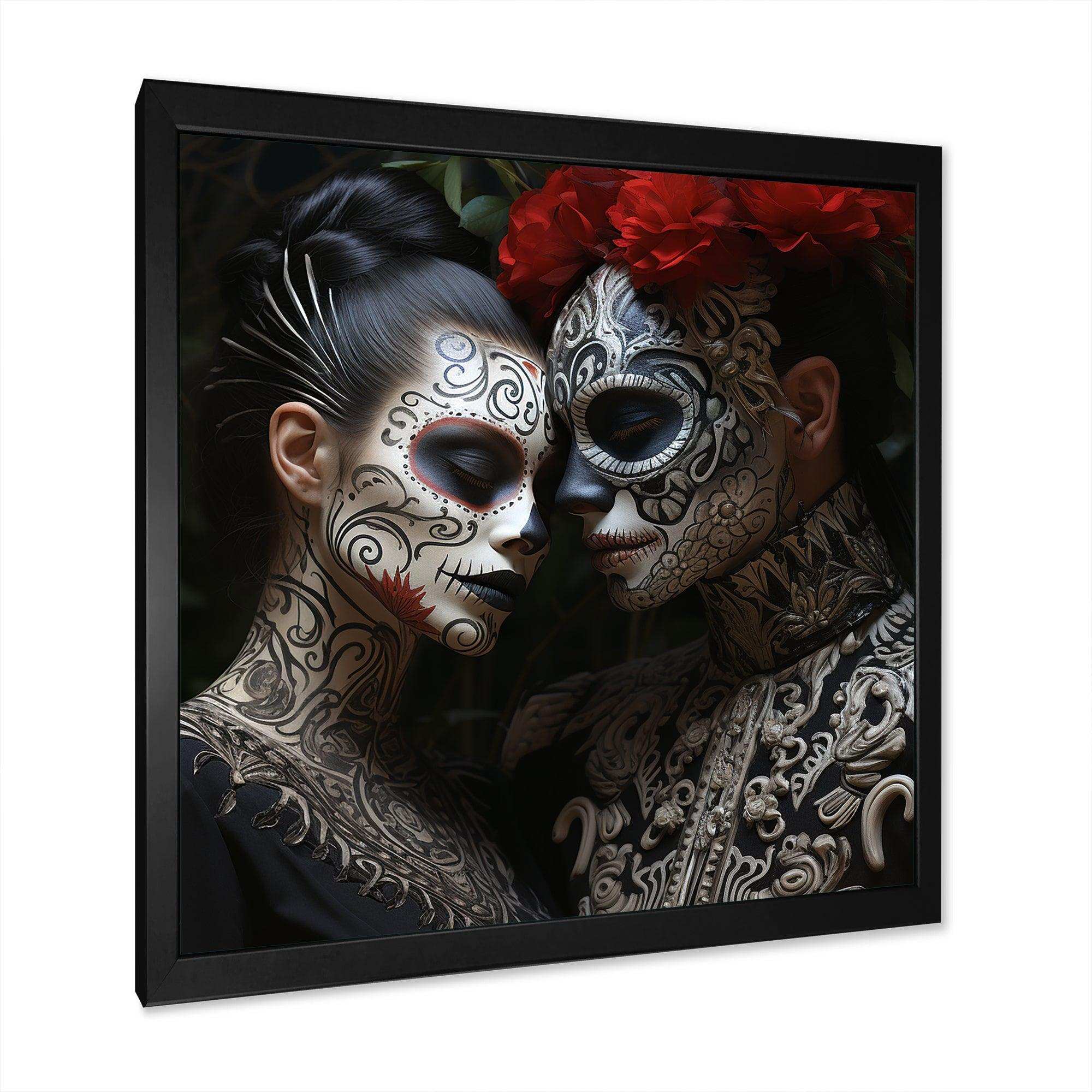 Mexican Day of the dead portrait I - Fashion Canvas Wall Art