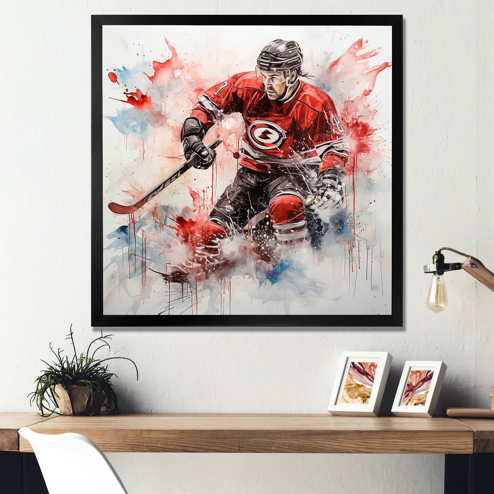 Red Us Hockey Ice Chronicles - Sport Hockey Canvas Wall Art