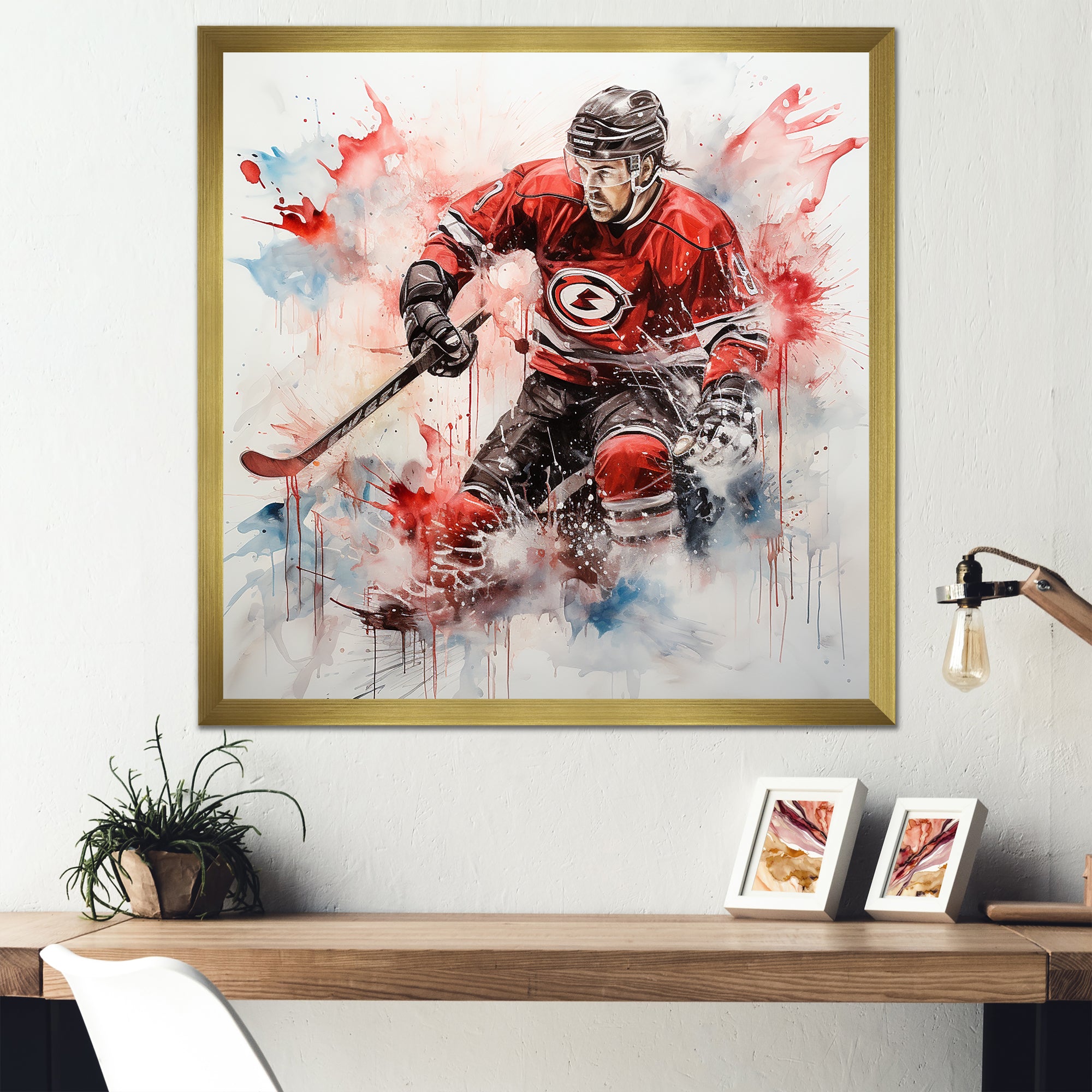 Red Us Hockey Ice Chronicles - Sport Hockey Canvas Wall Art