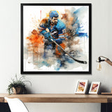 Blue Us Hockey Ice Chronicles I - Sport Hockey Canvas Wall Art