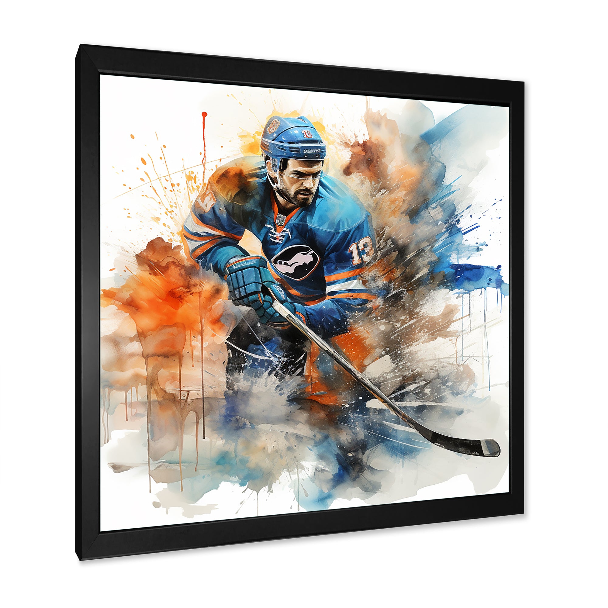 Blue Us Hockey Ice Chronicles I - Sport Hockey Canvas Wall Art