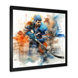 Blue Us Hockey Ice Chronicles I - Sport Hockey Canvas Wall Art