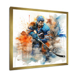 Blue Us Hockey Ice Chronicles I - Sport Hockey Canvas Wall Art