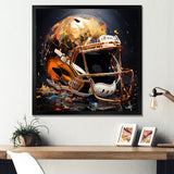 Gold American Football Helmet - Sport Football Canvas Wall Art