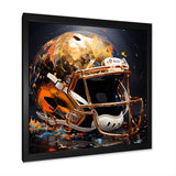 Gold American Football Helmet - Sport Football Canvas Wall Art