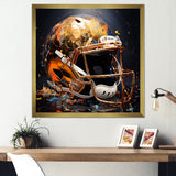 Gold American Football Helmet - Sport Football Canvas Wall Art
