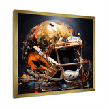 Gold American Football Helmet - Sport Football Canvas Wall Art