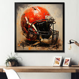 Minimalist Red Football Helmet I - Sport Football Canvas Wall Art