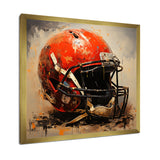 Minimalist Red Football Helmet I - Sport Football Canvas Wall Art