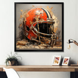 Red And Black Football Helmet - Sport Football Canvas Wall Art