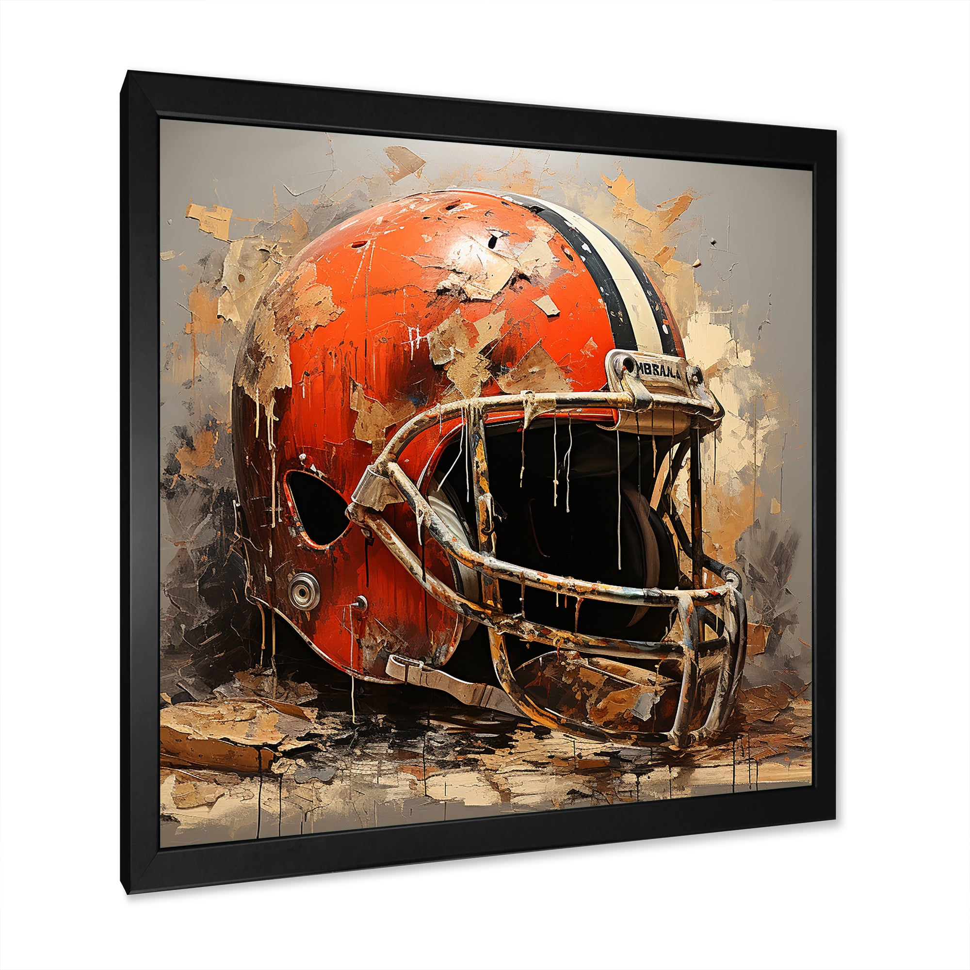 Red And Black Football Helmet - Sport Football Canvas Wall Art
