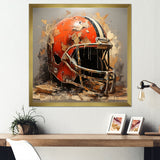 Red And Black Football Helmet - Sport Football Canvas Wall Art