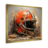 Red And Black Football Helmet - Sport Football Canvas Wall Art
