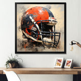 Black And Red Football Helmet - Sport Football Canvas Wall Art