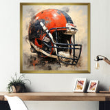 Black And Red Football Helmet - Sport Football Canvas Wall Art