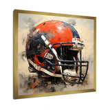 Black And Red Football Helmet - Sport Football Canvas Wall Art