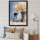 Florals yellow and blue bicycle - Bicycle Canvas Wall Art