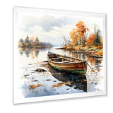 Autumn Tranquility canoe by the lake I - Boat Fishing Canvas Wall Art