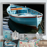 Blue and red Fishing boat expedition - Boat Fishing Canvas Wall Art