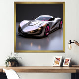 Pink and chrome Italian hyper car I - Car Exotic Canvas Wall Art