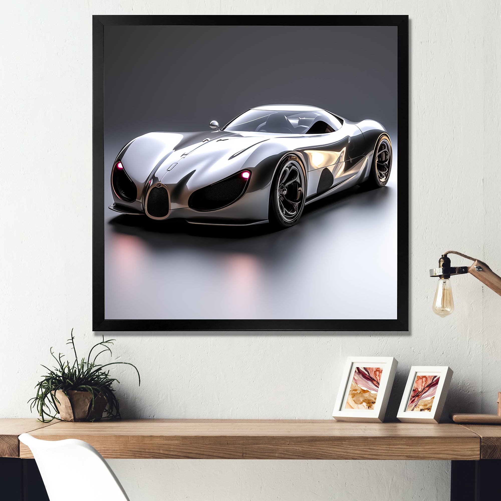 Silver Italian hyper car I - Car Exotic Canvas Wall Art