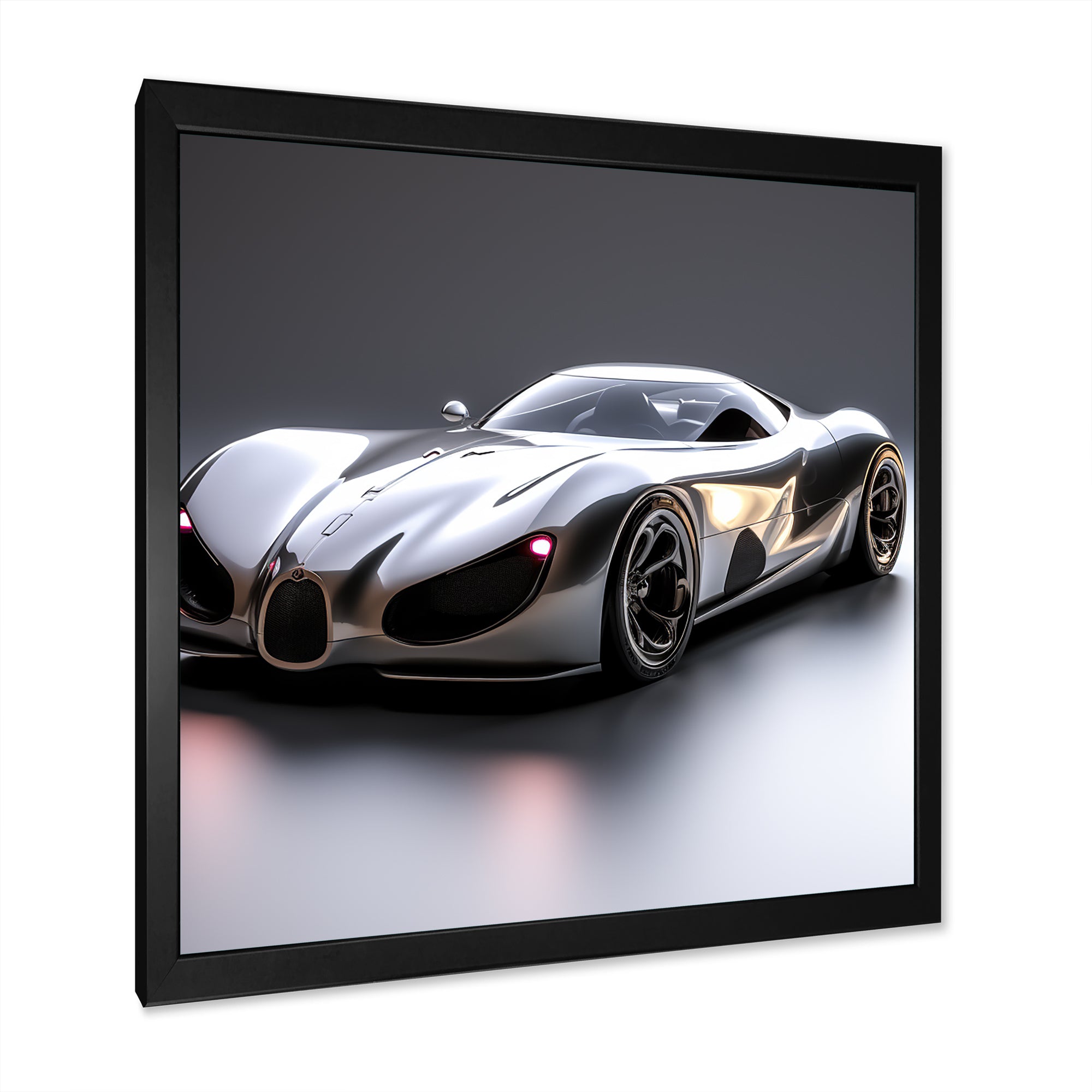 Silver Italian hyper car I - Car Exotic Canvas Wall Art