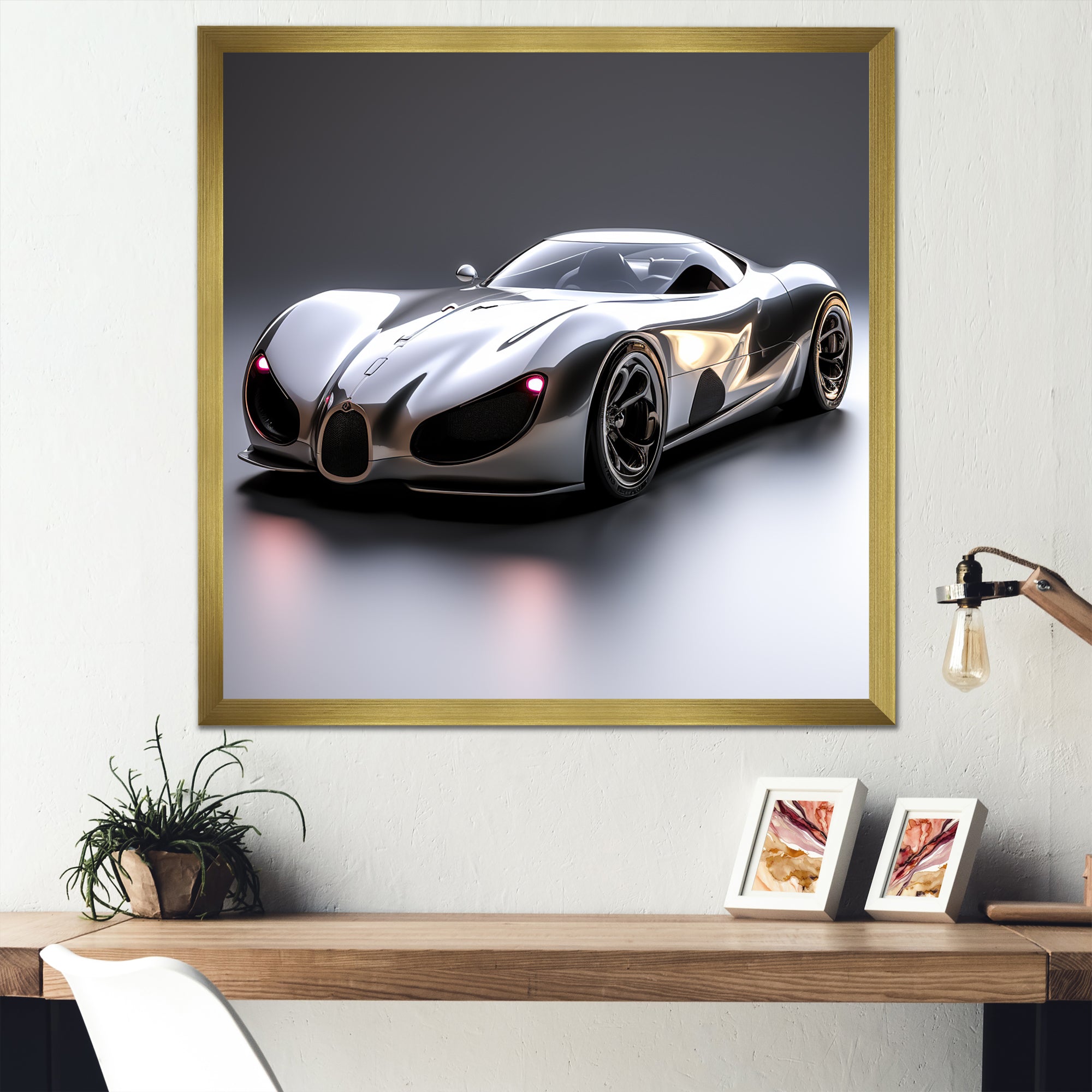 Silver Italian hyper car I - Car Exotic Canvas Wall Art
