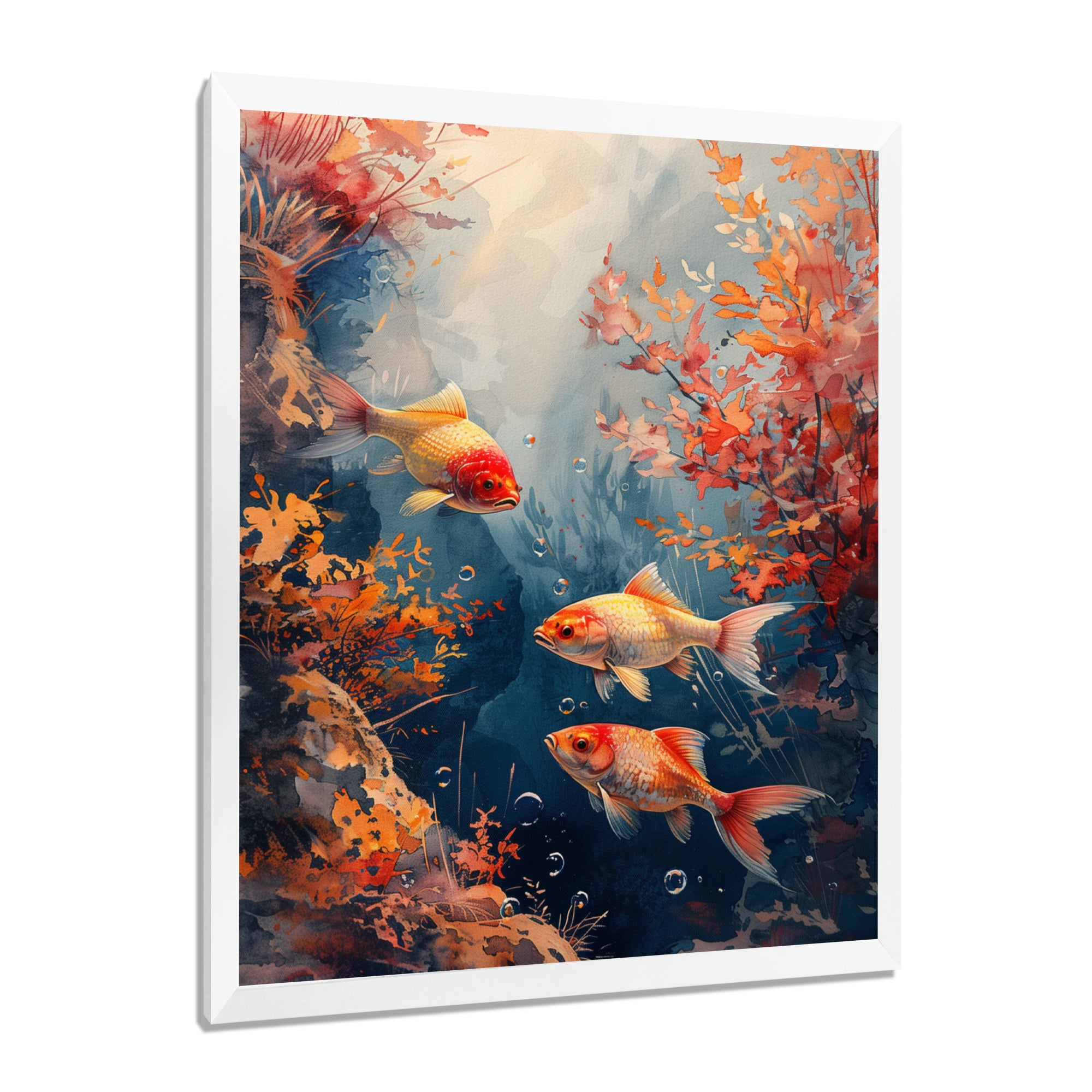 Orange Koi fish coral Marine Magic - Coral Wall Art Prints