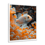 Orange white coral fish - Coral Living Room Wall Art