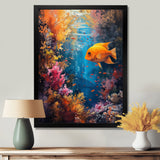 Orange blue coral Marine goldfish Marvel - Coral Canvas Wall Art