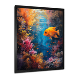 Orange blue coral Marine goldfish Marvel - Coral Canvas Wall Art