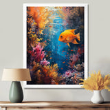 Orange blue coral Marine goldfish Marvel - Coral Canvas Wall Art